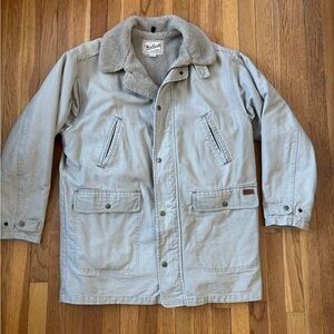 Woolrich Tan Canvas Sherpa Western Field Jacket Coat Large